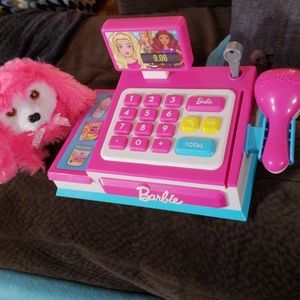 Barbie cash register/pink dog